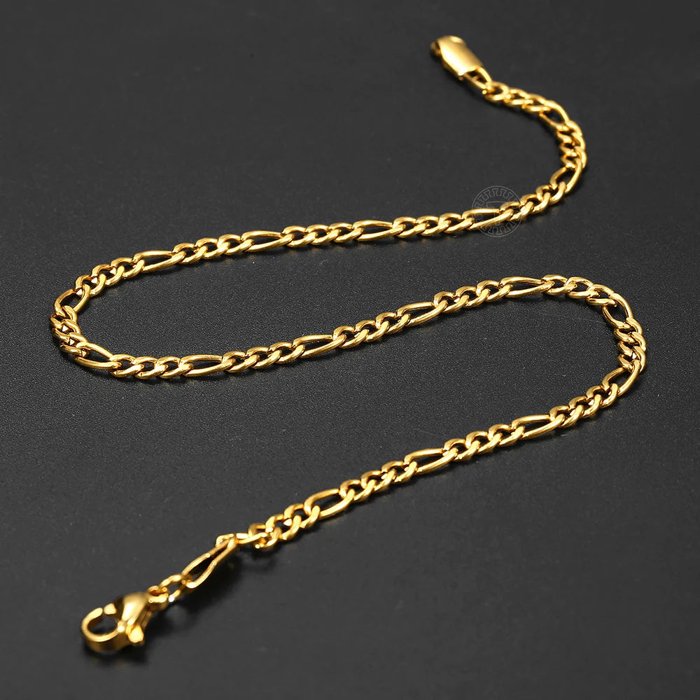 Minimalist Metal Anklets Women Gold Color Stainless Steel