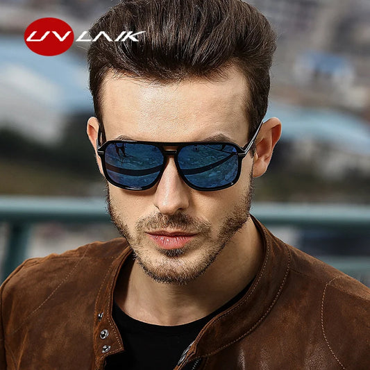 UVLAIK Rectangle Polarized Sunglasses Men