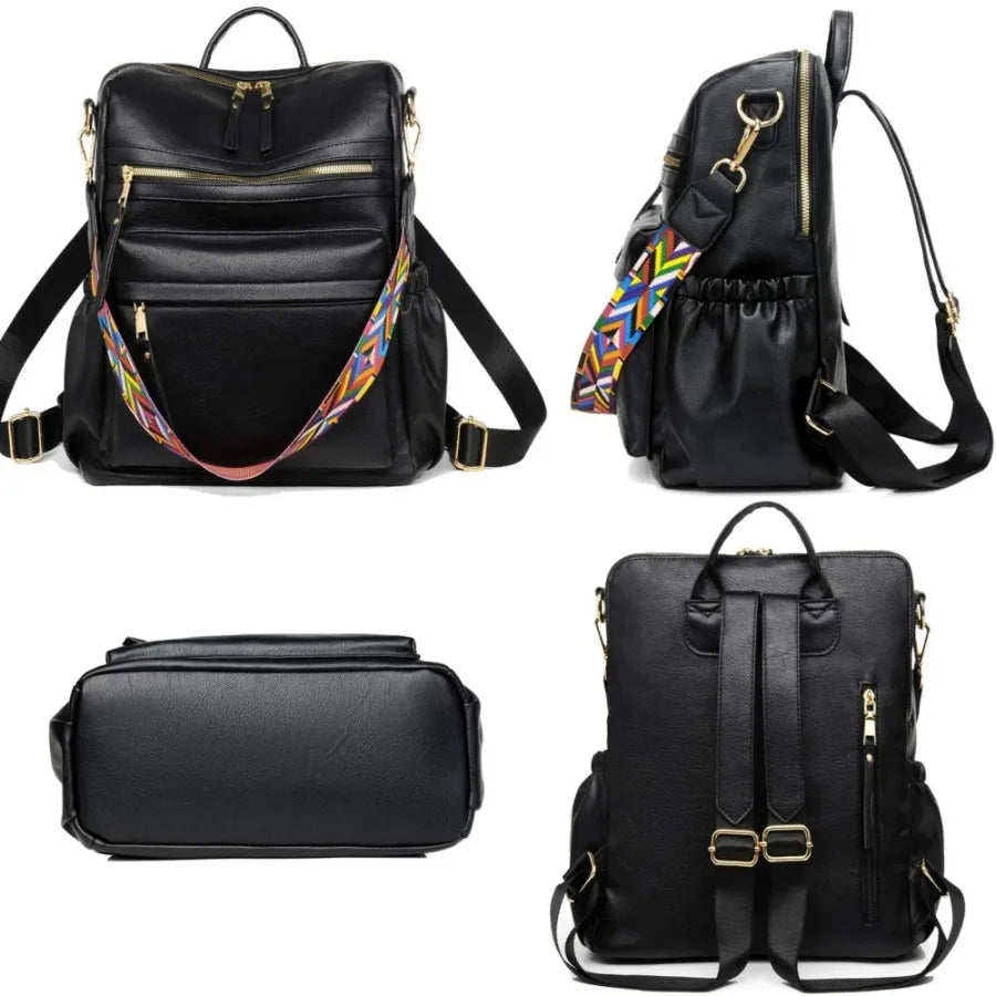 PU Leather Backpack Purse