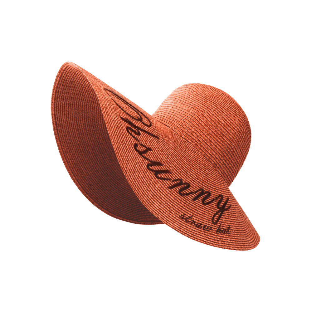 OhSunny Foldable Straw Hat Summer Extra Wide Large Brim