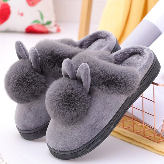 Winter Warm Home Fur Slippers Womens Indoor Home