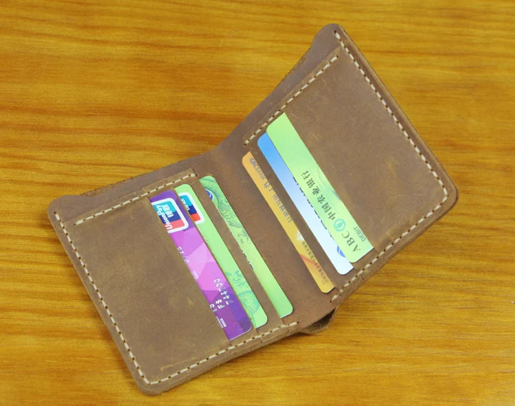 Vintage Crazy Horse Genuine Leather Wallet For Men