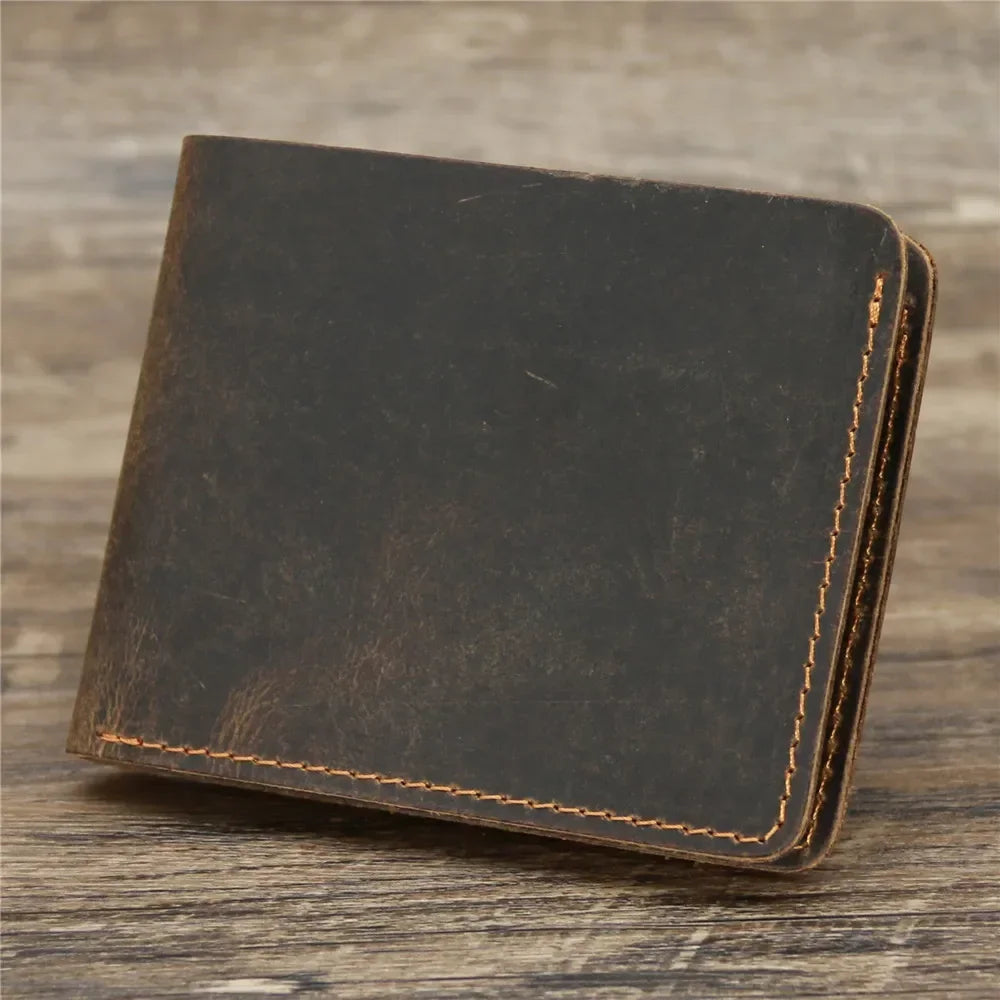 Genuine Leather Crazy Horse Wallet With Card Holder