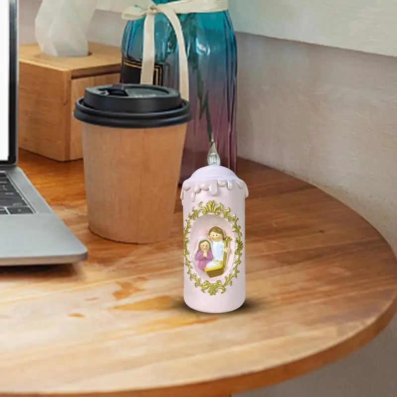 Christmas Flameless Jesus Nightlight Candle For Home