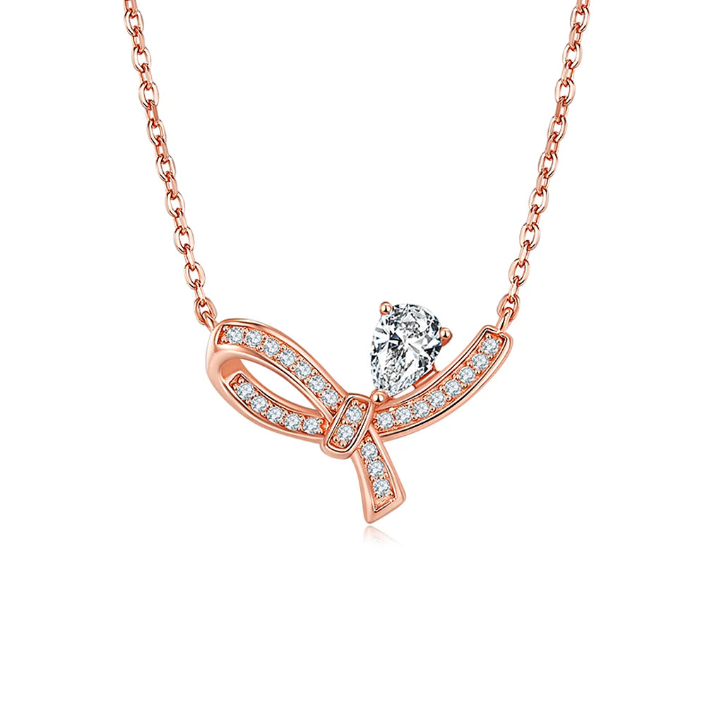 GEM'S BALLET Bowtie Pendant Moissanite Necklace