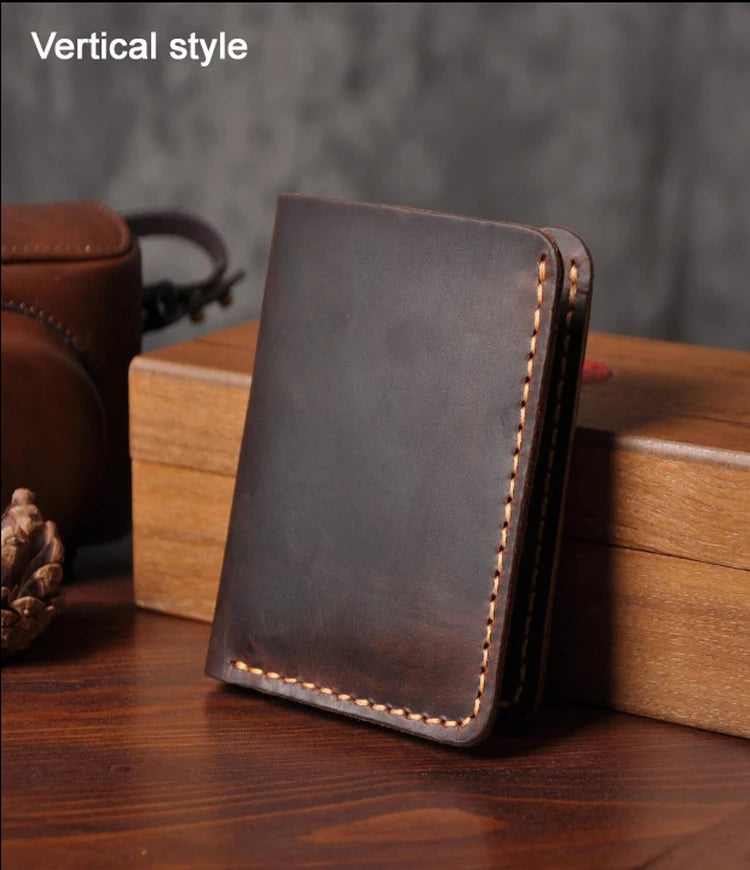 Vintage Crazy Horse Genuine Leather Wallet For Men