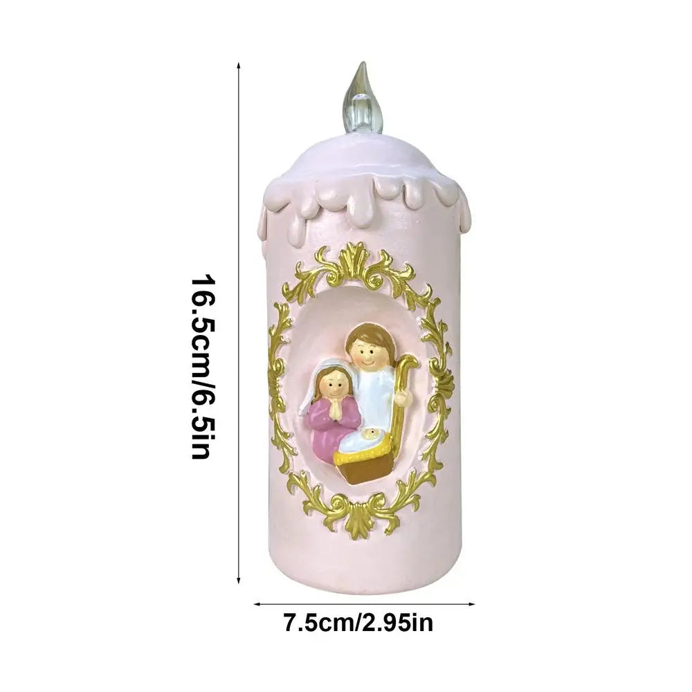 Christmas Flameless Jesus Nightlight Candle For Home