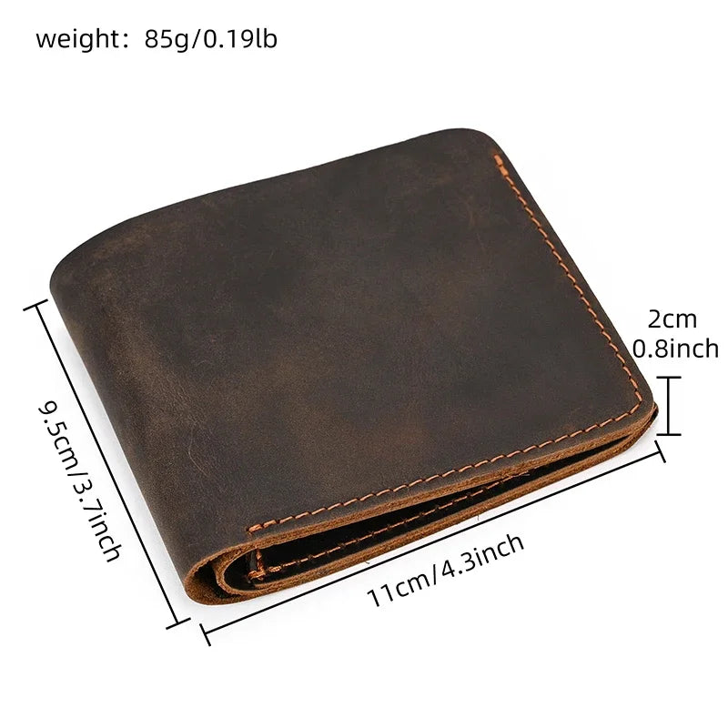 Genuine Leather Short Wallet Card Holder For Men Premium