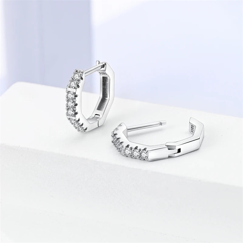 925 Sterling Silver Earring Round Shape Hoop Earrings