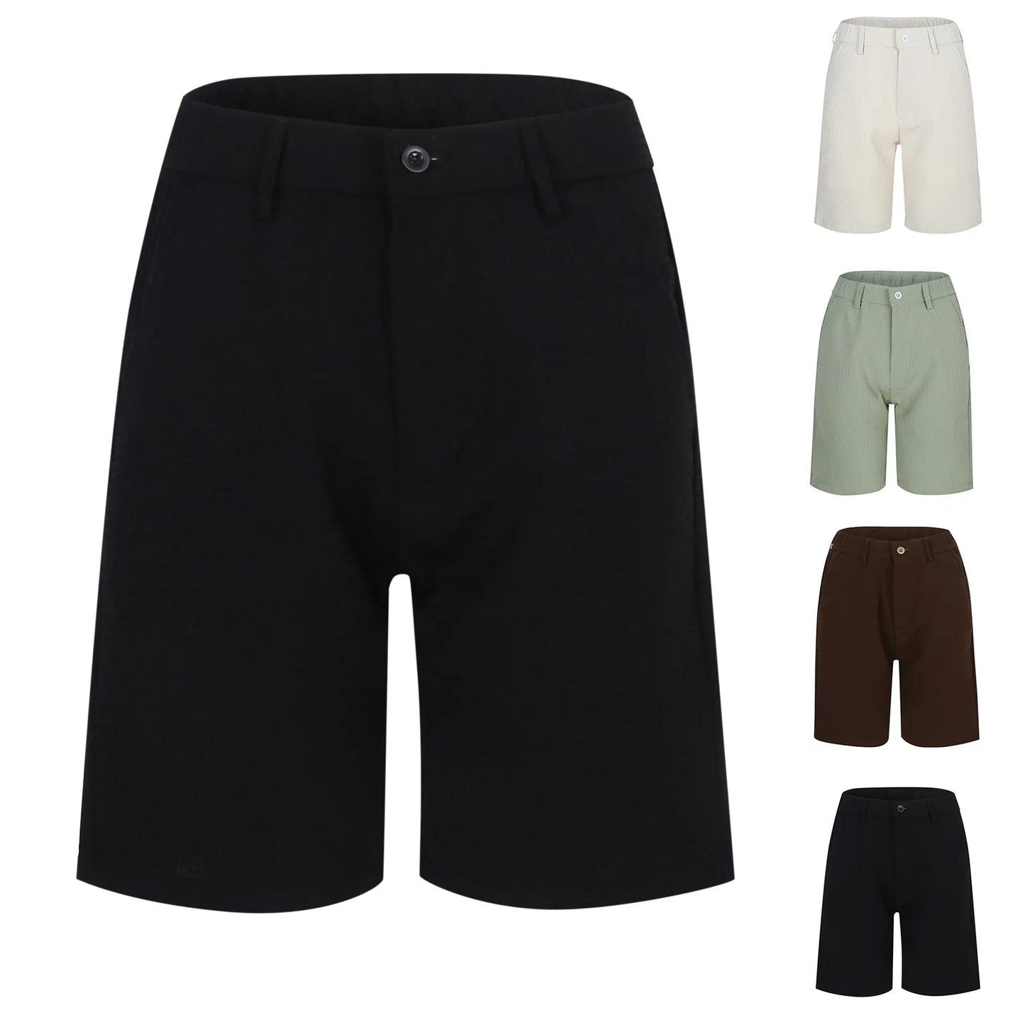 Men's Summer Quarter Pants Solid Color Casual