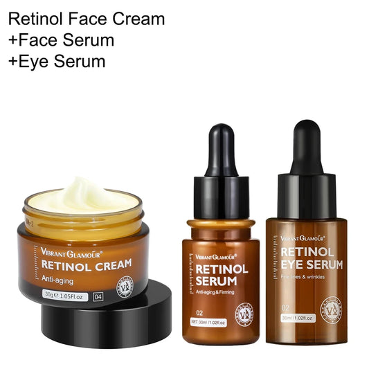 Retinol Face Cream+Facial Serum+Eye Serum Set