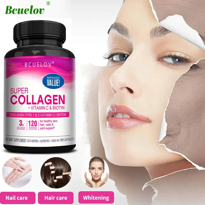Collagen + Vitamin C plus Biotin, Anti-Aging Support,