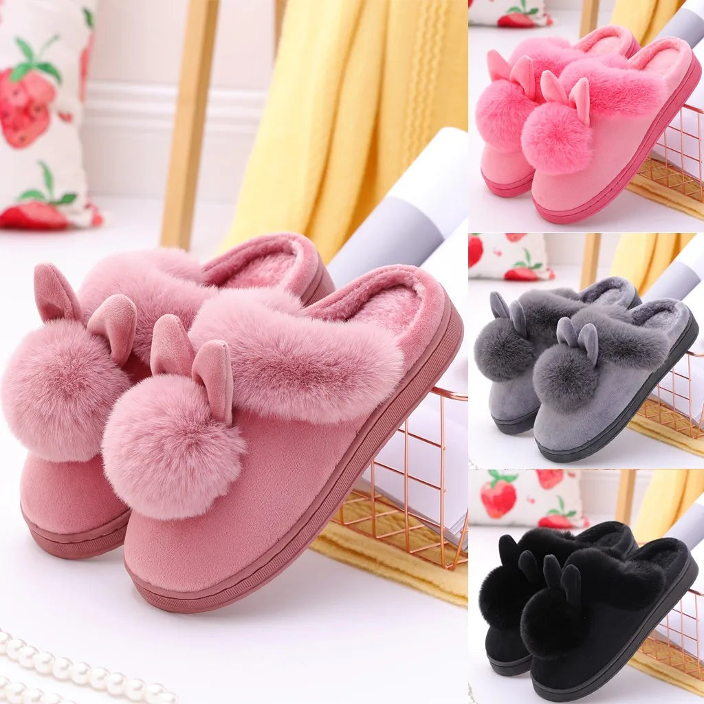 Winter Warm Home Fur Slippers Womens Indoor Home