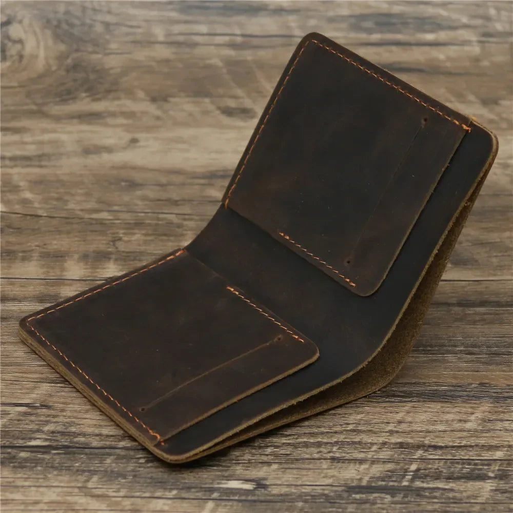 Genuine Leather Crazy Horse Wallet With Card Holder