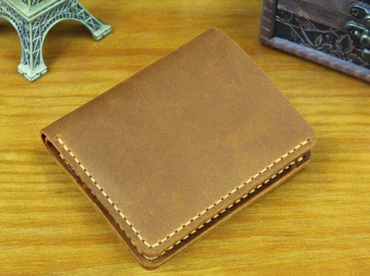Vintage Crazy Horse Genuine Leather Wallet For Men