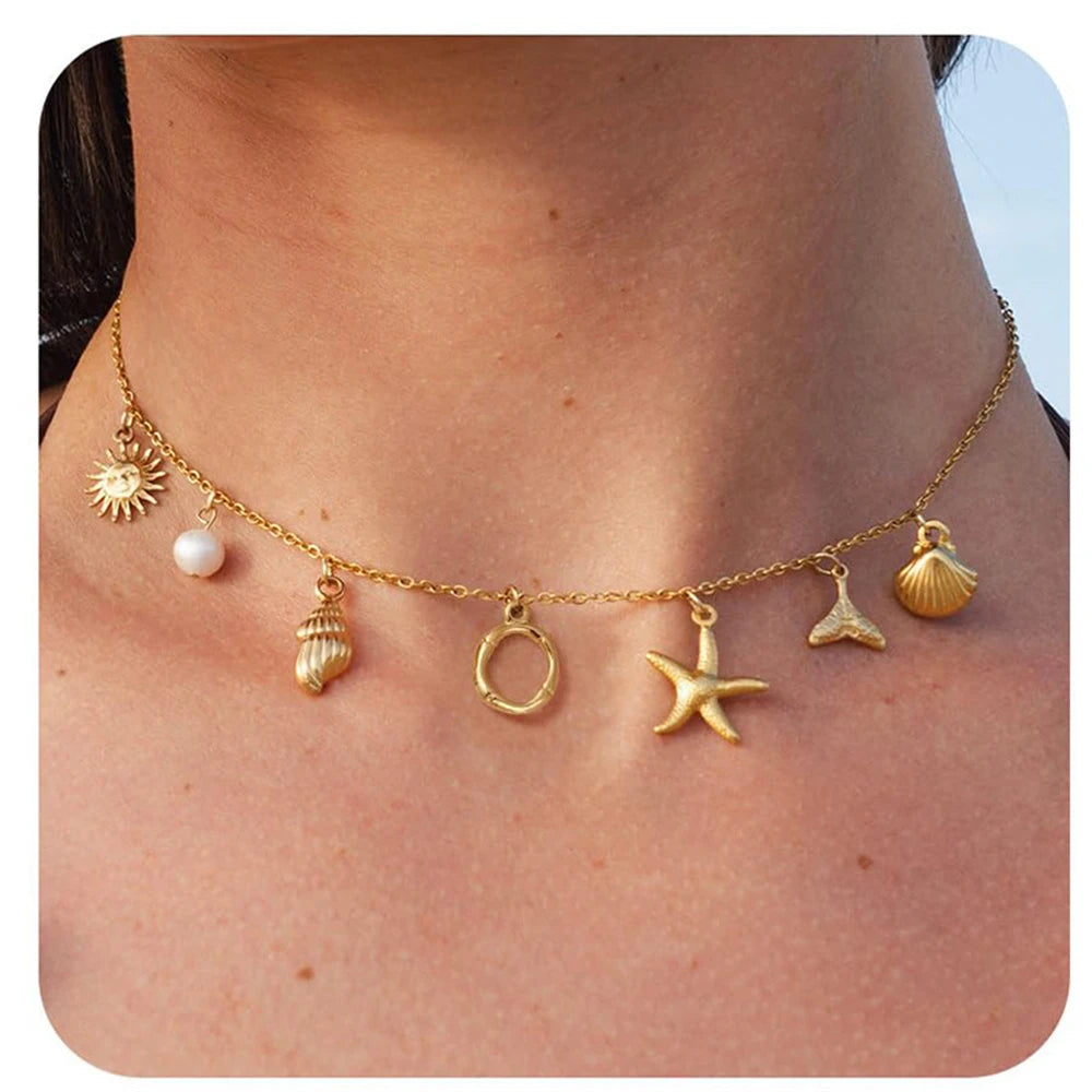Surfer Girl Necklace Beach Jewelry Initial Necklace