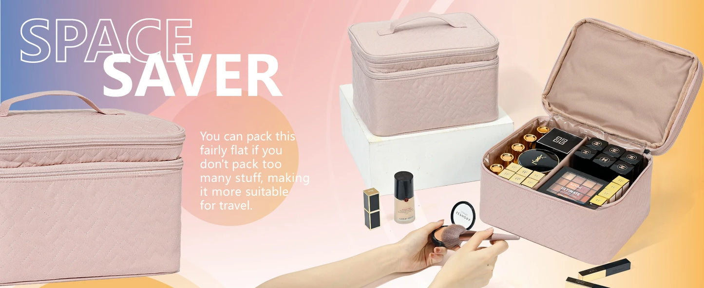 Travel Makeup Bag Women, Cosmetic Case,