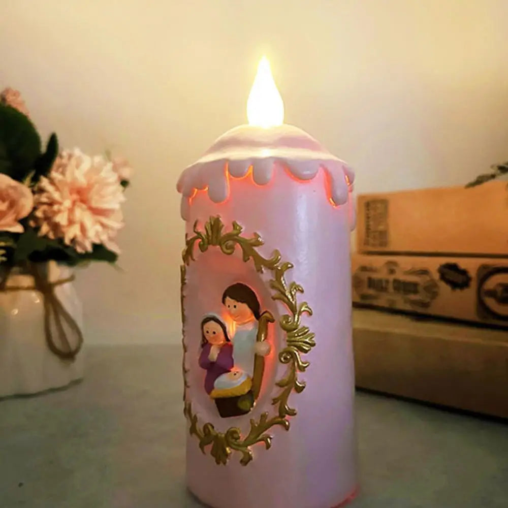 Christmas Flameless Jesus Nightlight Candle For Home