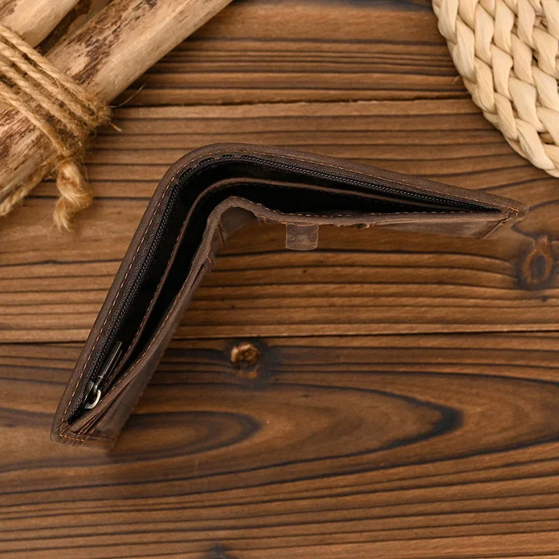 Genuine Leather Short Wallet Card Holder For Men Premium