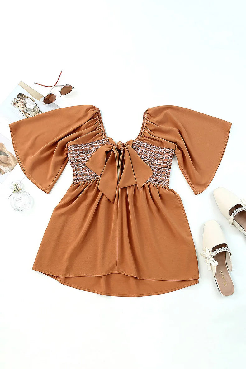 Summer Casual Square Neck Short Sleeve T-Shirt Women