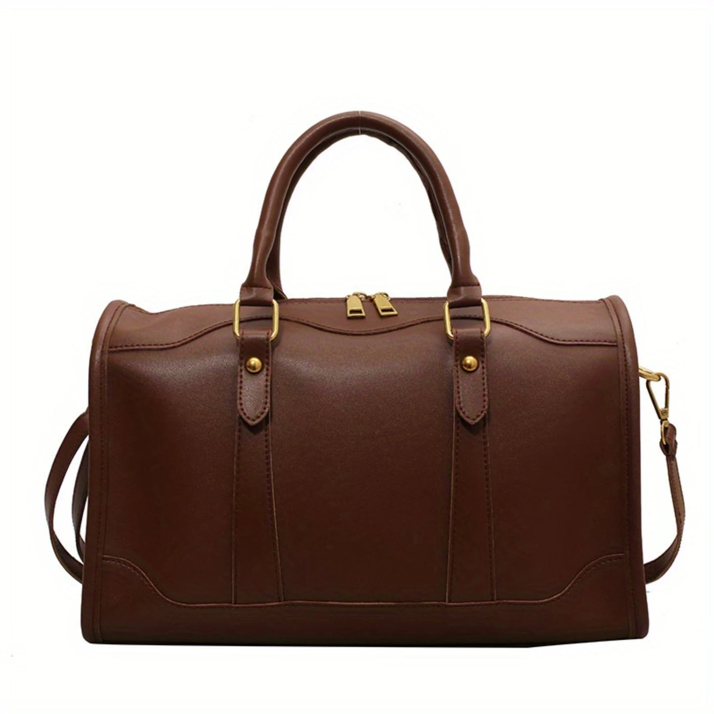 Elegant Vintage Boston Bag  Chic PU Leather