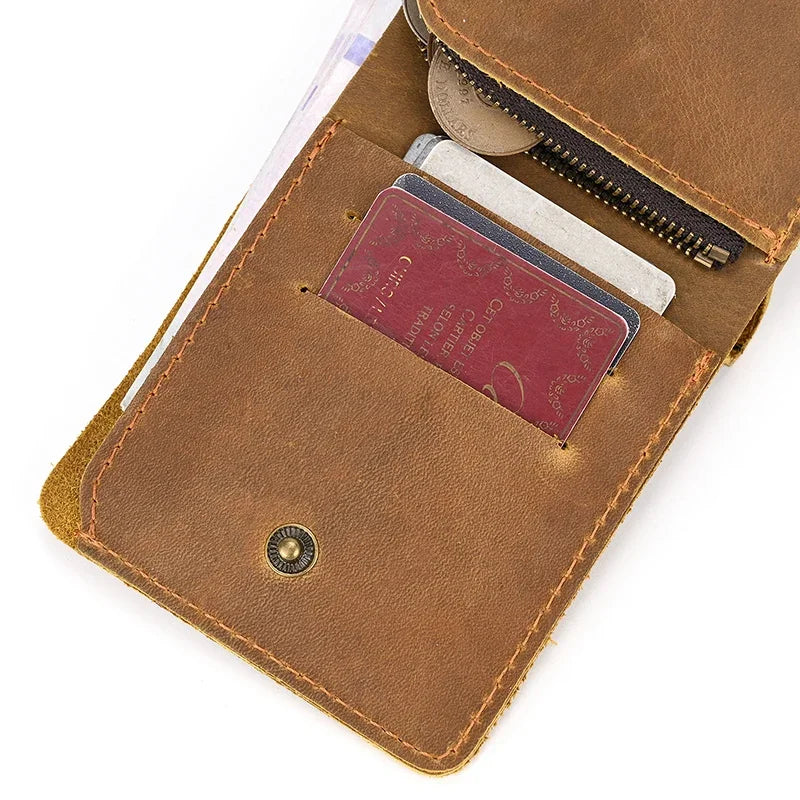 Genuine Leather Short Wallet Card Holder For Men Premium