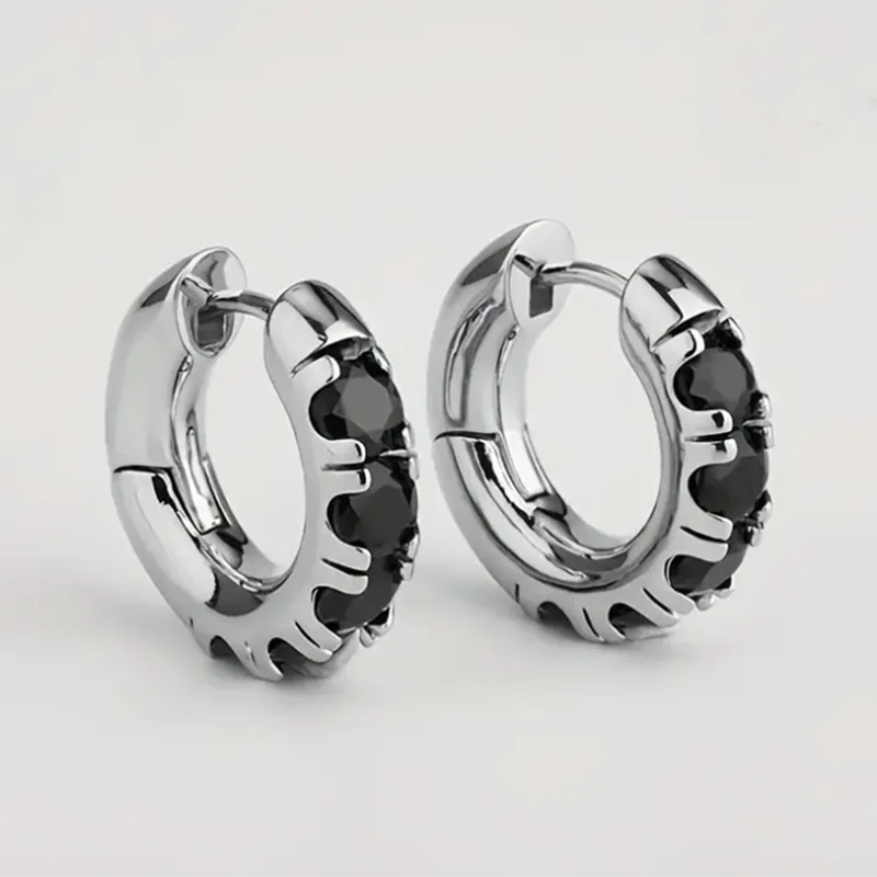 A pair of elegant and simple temperament 925 earrings with unique moissanite design