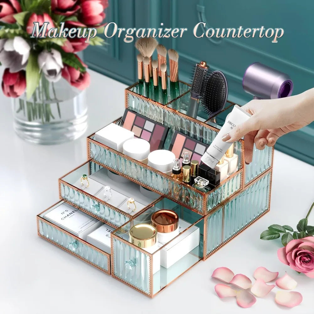 Makeup Organizer Countertop - Tempered Glass