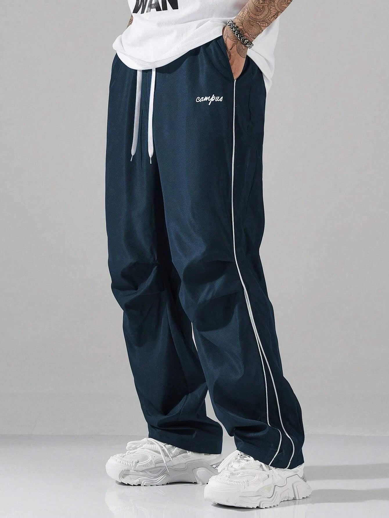 Men's Striped Casual Pants With Pockets For Everyday Wear