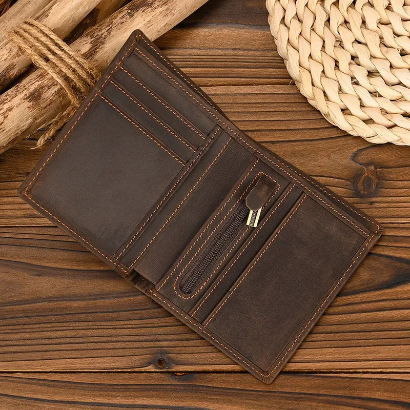 Genuine Leather Short Wallet Card Holder For Men Premium