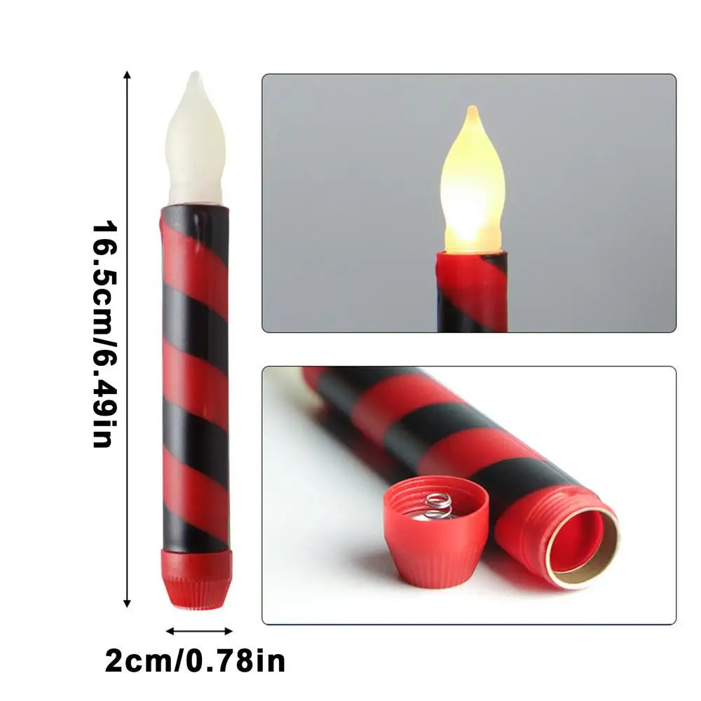 Led Halloween Flameless Candles Stripe Design 12 Pack