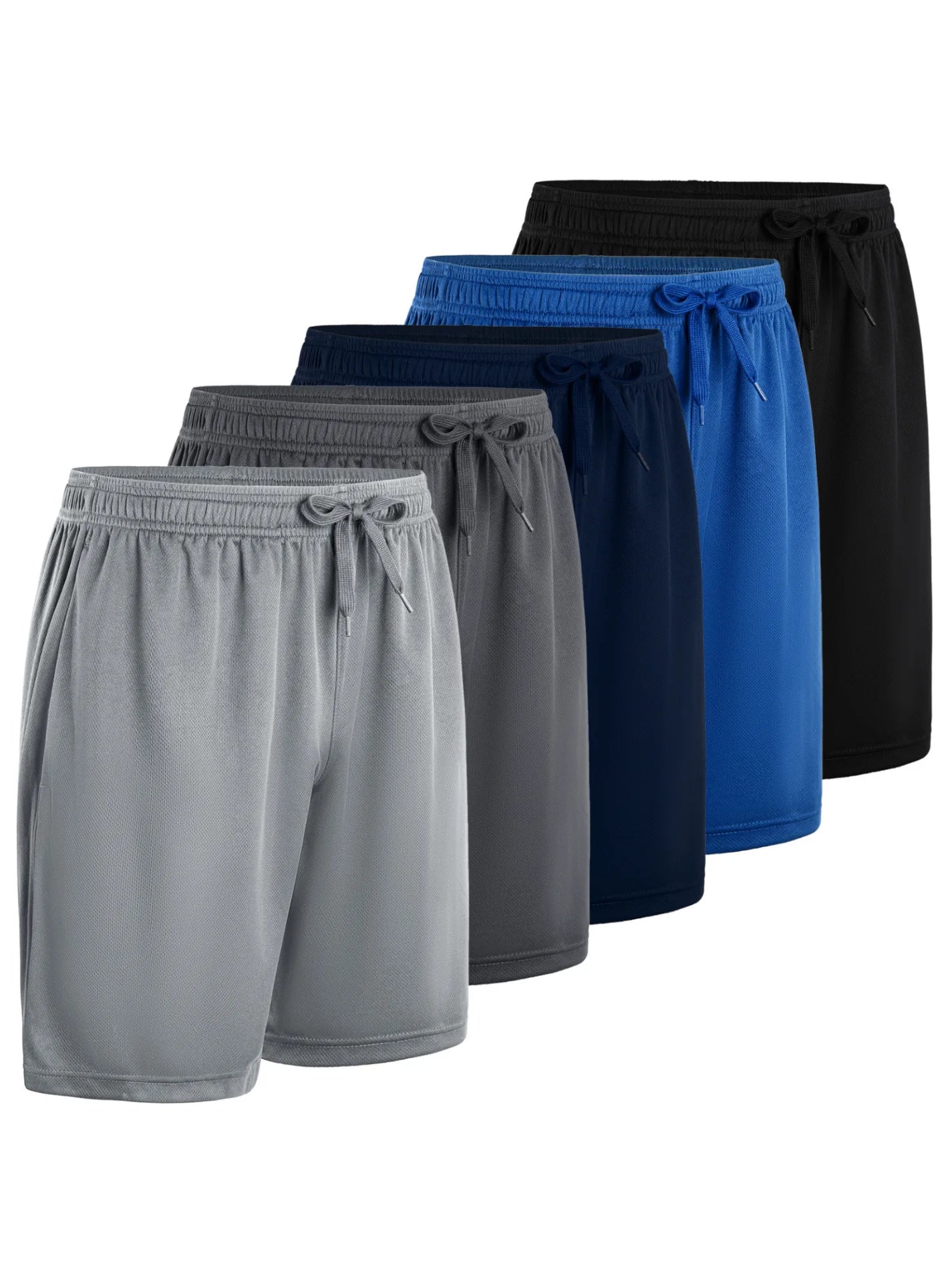 5-piece men's casual shorts with drawstring waistband,
