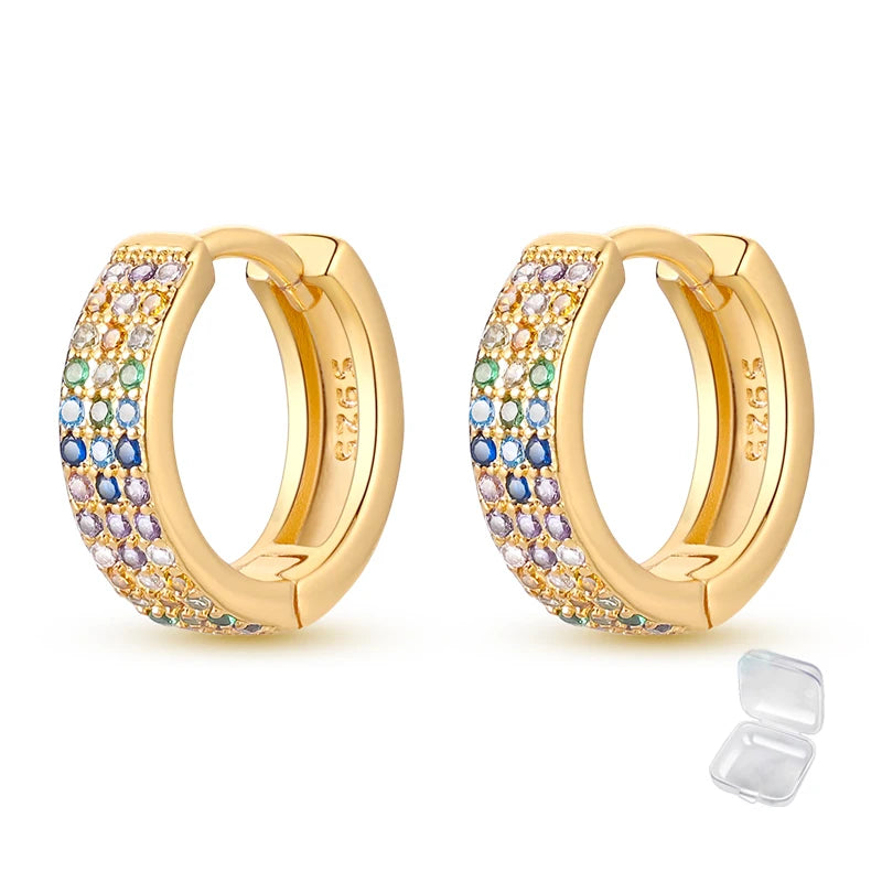 925 Sterling Silver Geometric Colored Striped Ladybug Green Snake Hoop Earrings