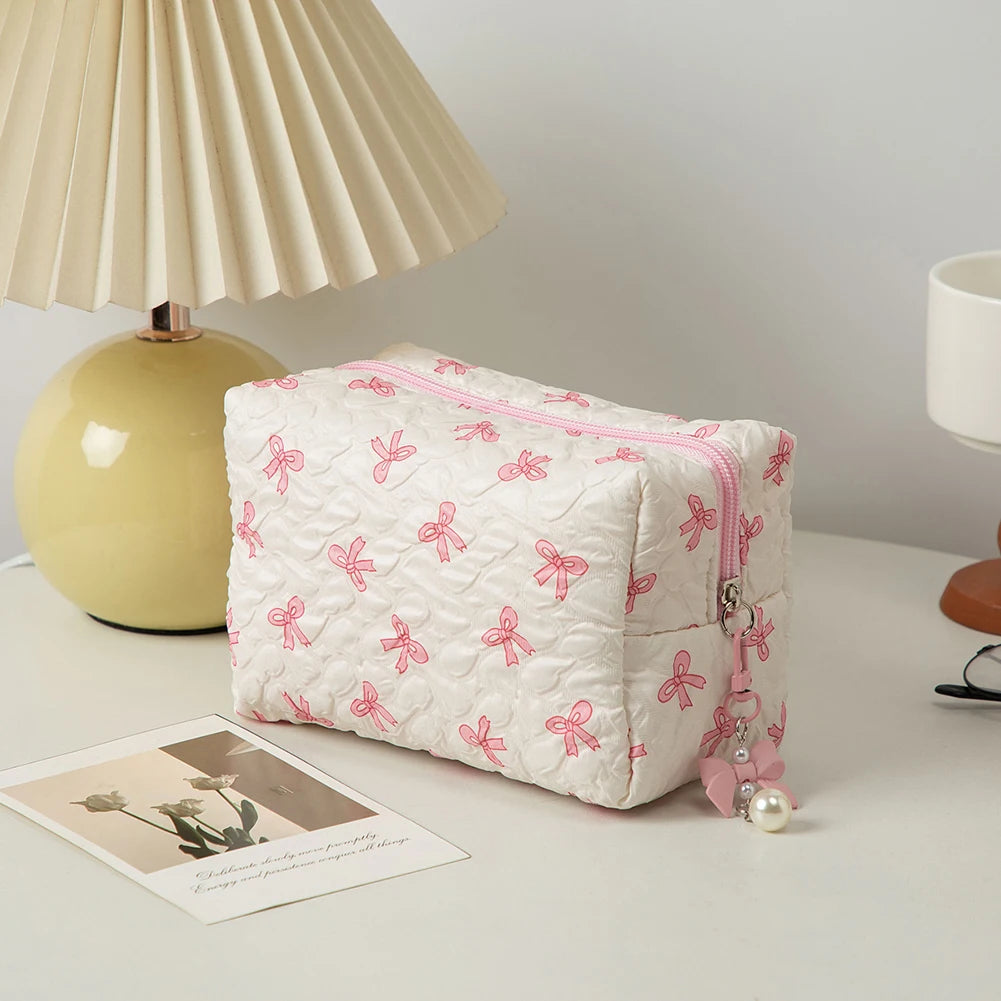 3 Pcs Cute Makeup Bag Bowknot Printed