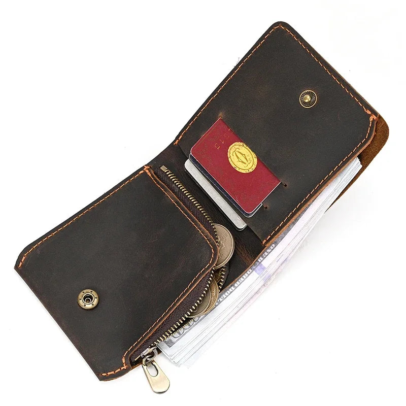 Genuine Leather Short Wallet Card Holder For Men Premium