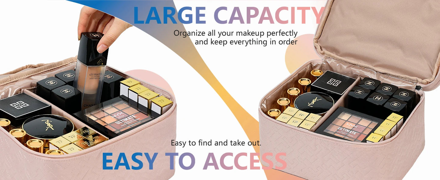 Travel Makeup Bag Women, Cosmetic Case,