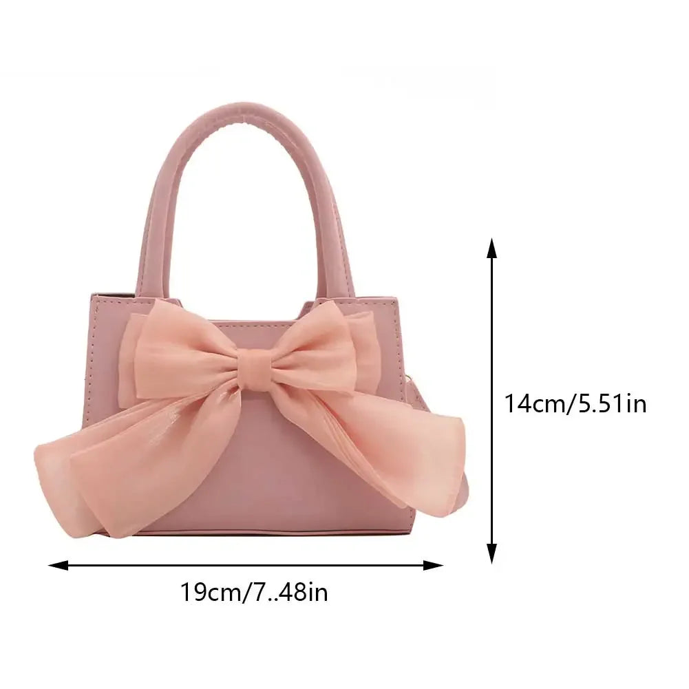 Fashion Purses for Women Bow Handbags Purse Luxury Design PU Faux Leather Top Handle Clutch Shoulder Crossbody Bags for Women