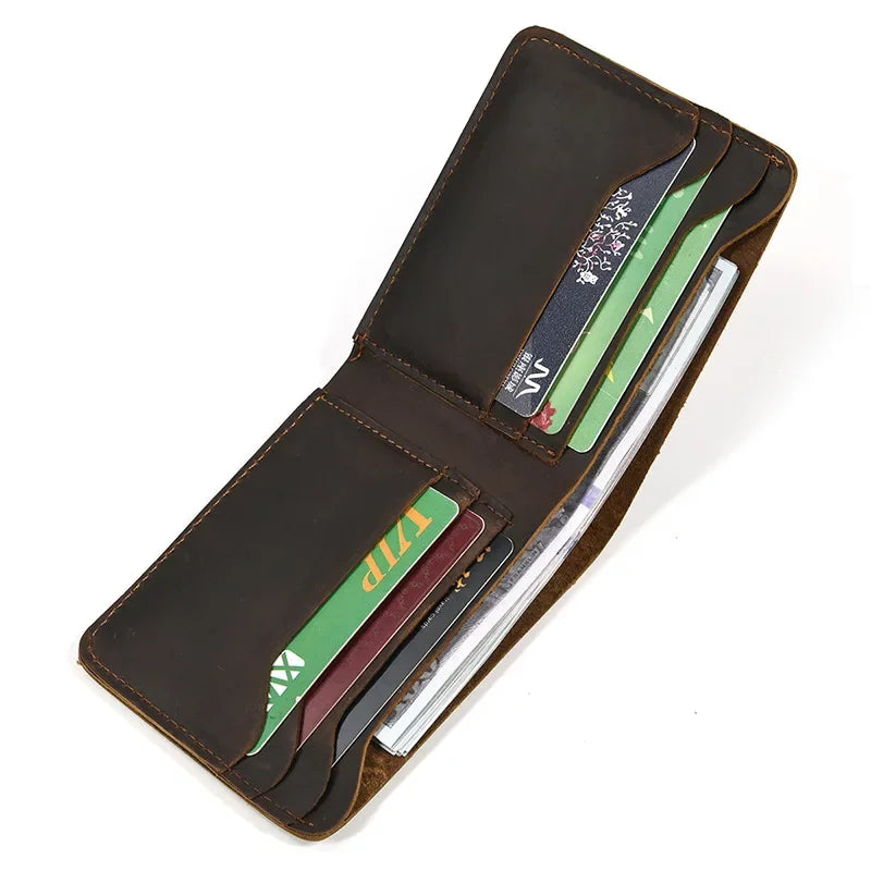 Genuine Leather Short Wallet Card Holder For Men Premium