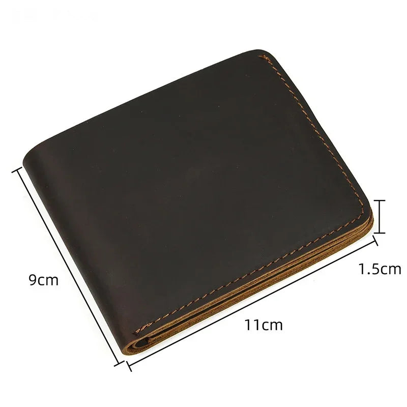 Genuine Leather Short Wallet Card Holder For Men Premium