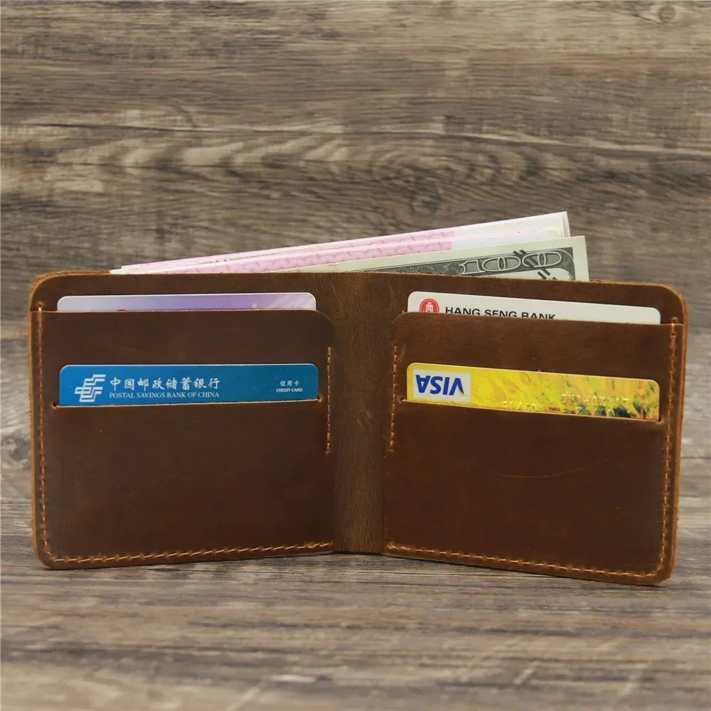 Genuine Leather Crazy Horse Wallet With Card Holder