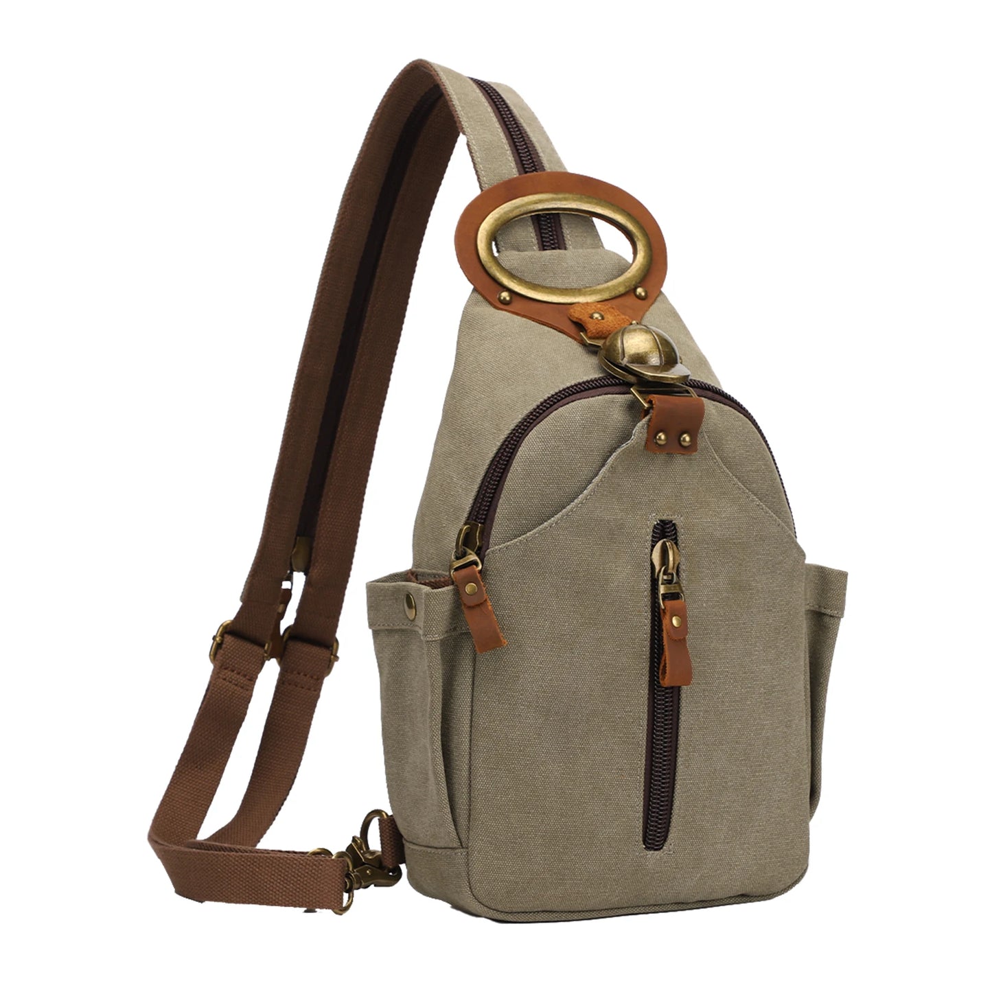 KouLi Buir Canvas Sling bag,Small Crossbody Backpack,Convertible