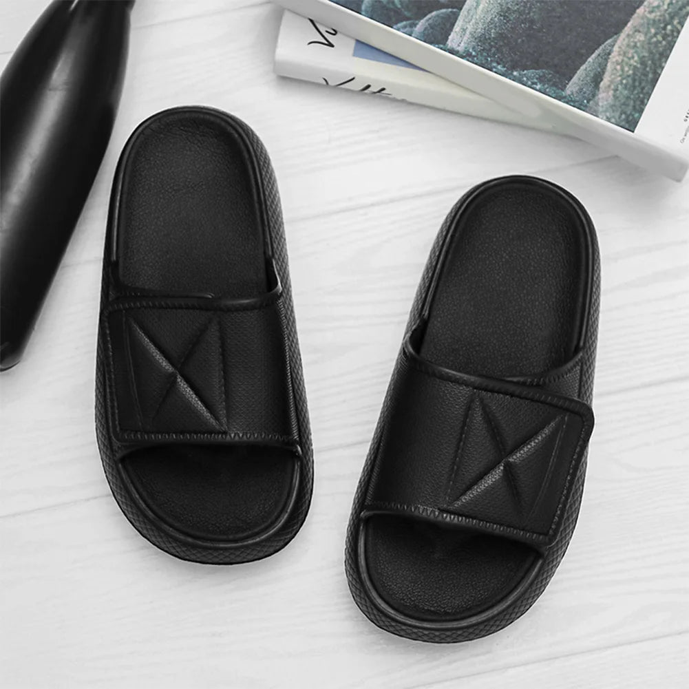 Pillow Slippers Thick Sole House Slides Adjustable Strap