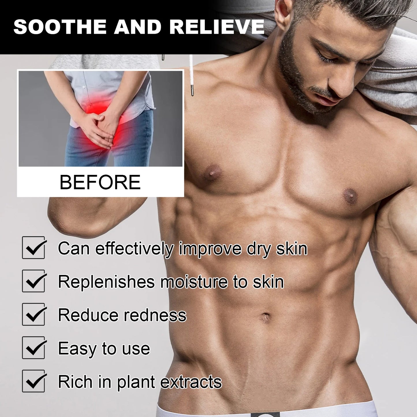 Men's Care Cream Relieve Body Dryness and Redness