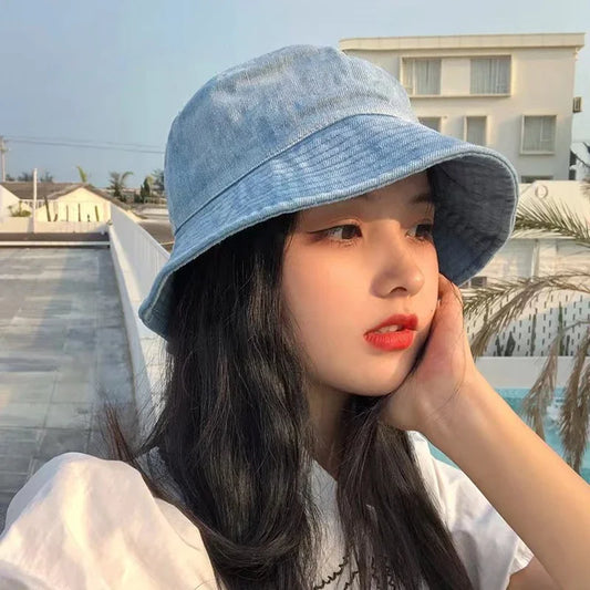 Unisex Washed Denim Bucket Hats