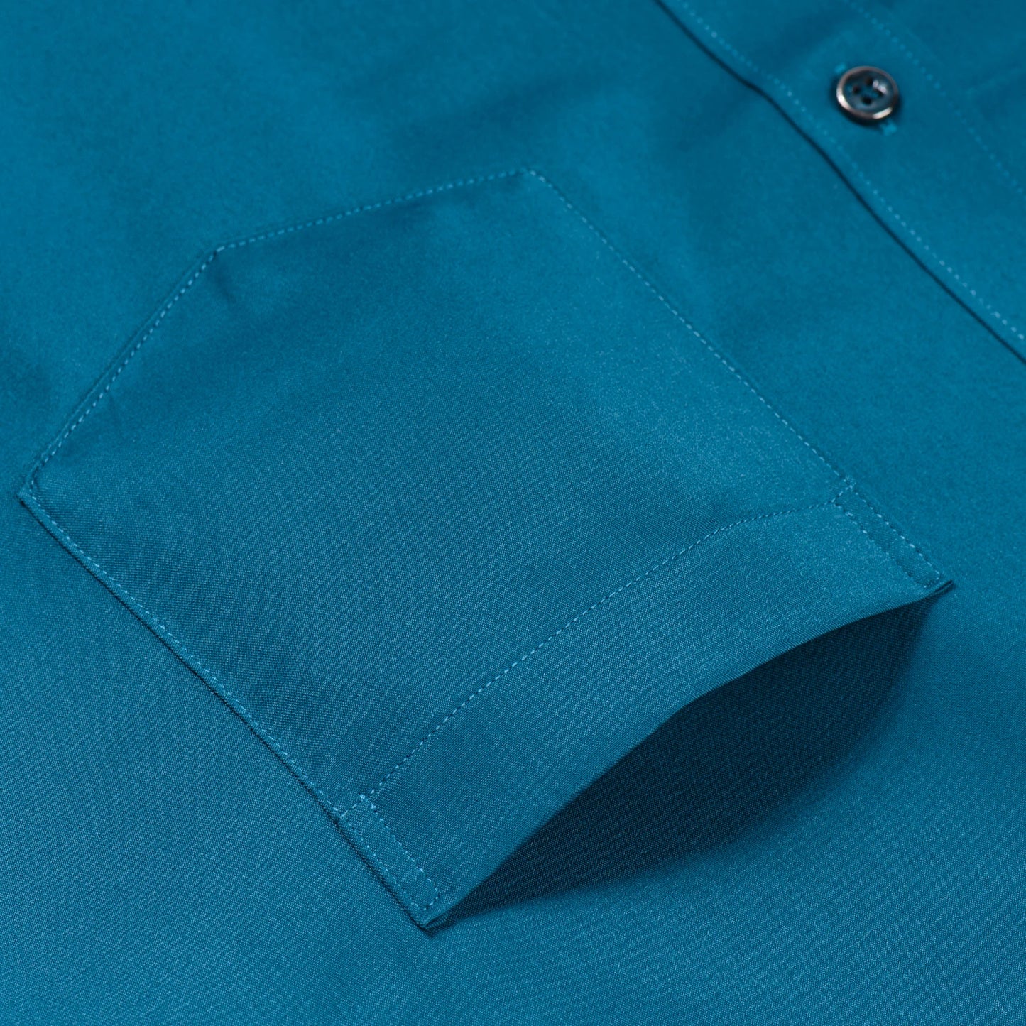 Mens Sleek Stretch Long Sleeve Button Up Shirt Chest Pocket