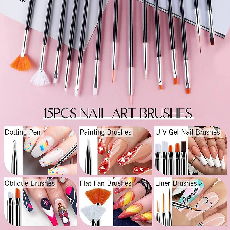 Nail Art Brush Design Tip Painting Drawing Carving Dotting Pen