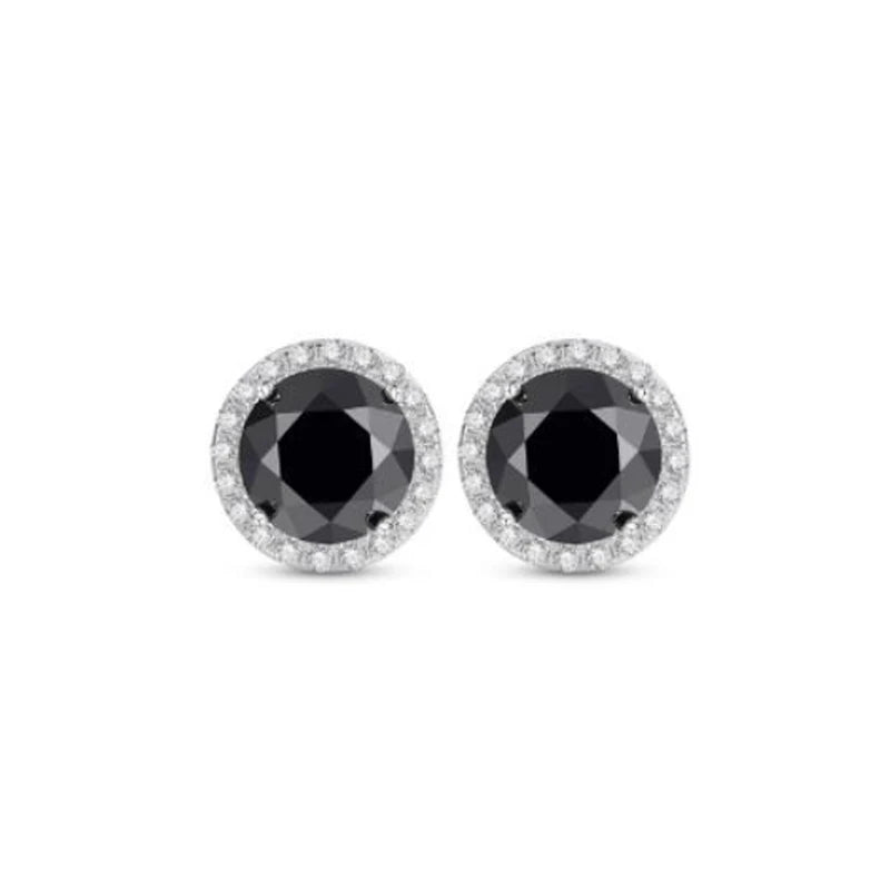 925 Sterling Silver 0.1-4 Carat Moissanite Round Earrings