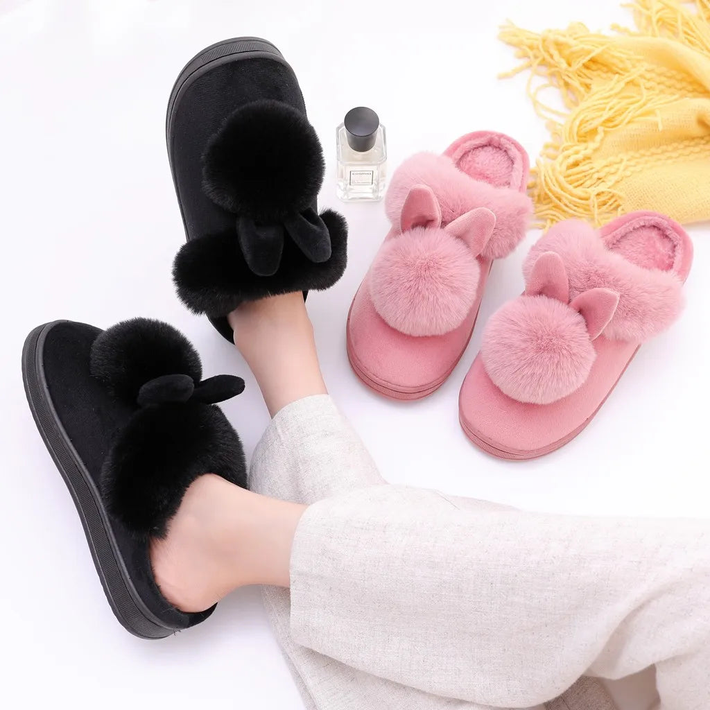 Winter Warm Home Fur Slippers Womens Indoor Home