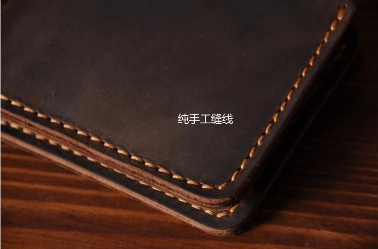 Vintage Crazy Horse Genuine Leather Wallet For Men