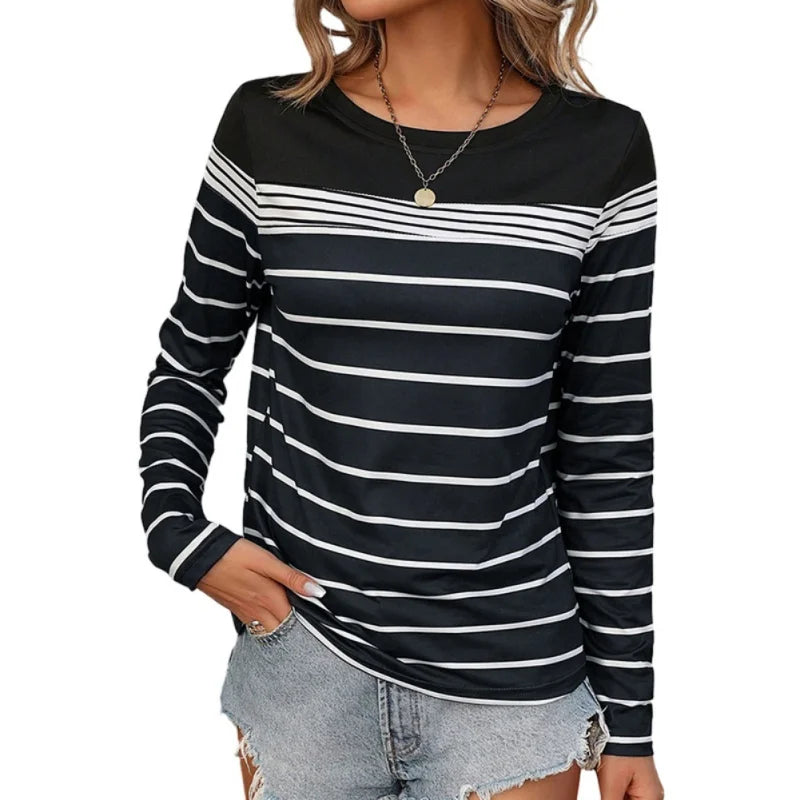 Womens Long Sleeve Striped Shirt by Brand
